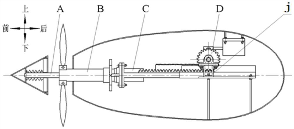 A propeller expansion and nose tilting device for a cross-medium aircraft