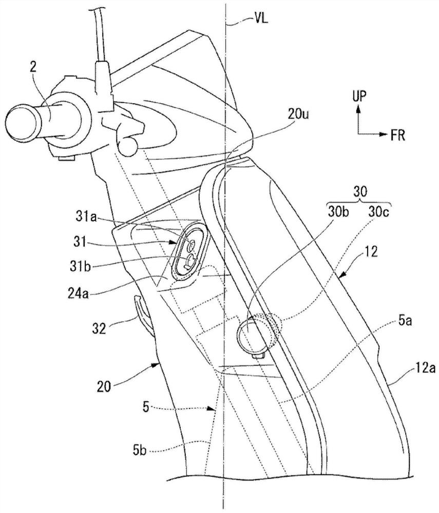 Vehicle body front part structure of saddle riding type vehicle