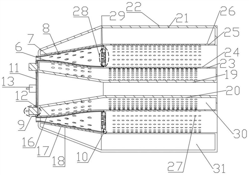 Diffuser structure with adjustable deflation scheme and application