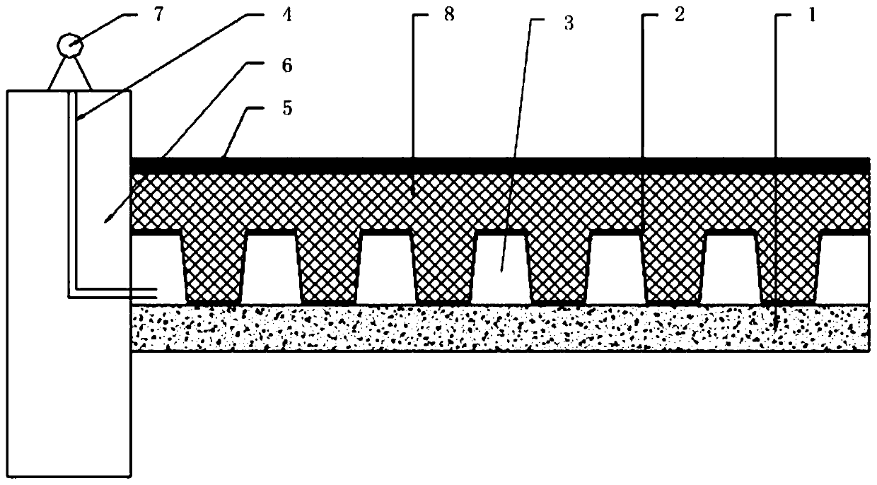 Roof with ventilation layer structure and construction methodof roof