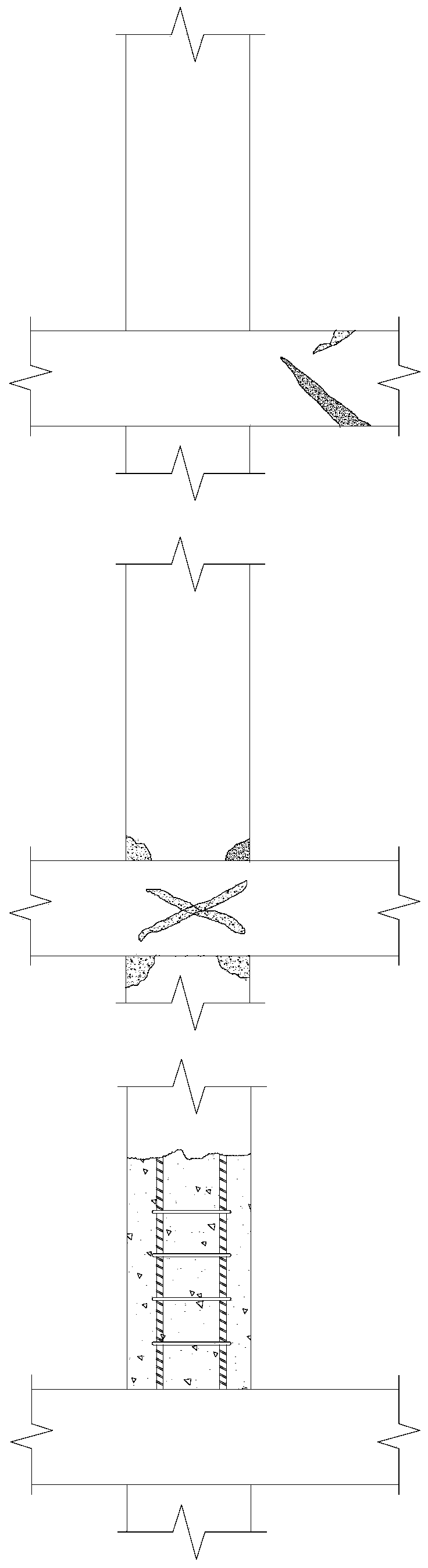 Construction Method of Self-resetting Concrete Frame with Enlarging Section and Reinforcing Earthquake-damaged Columns