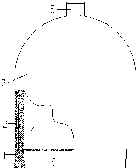 Construction method with space gas film as formwork