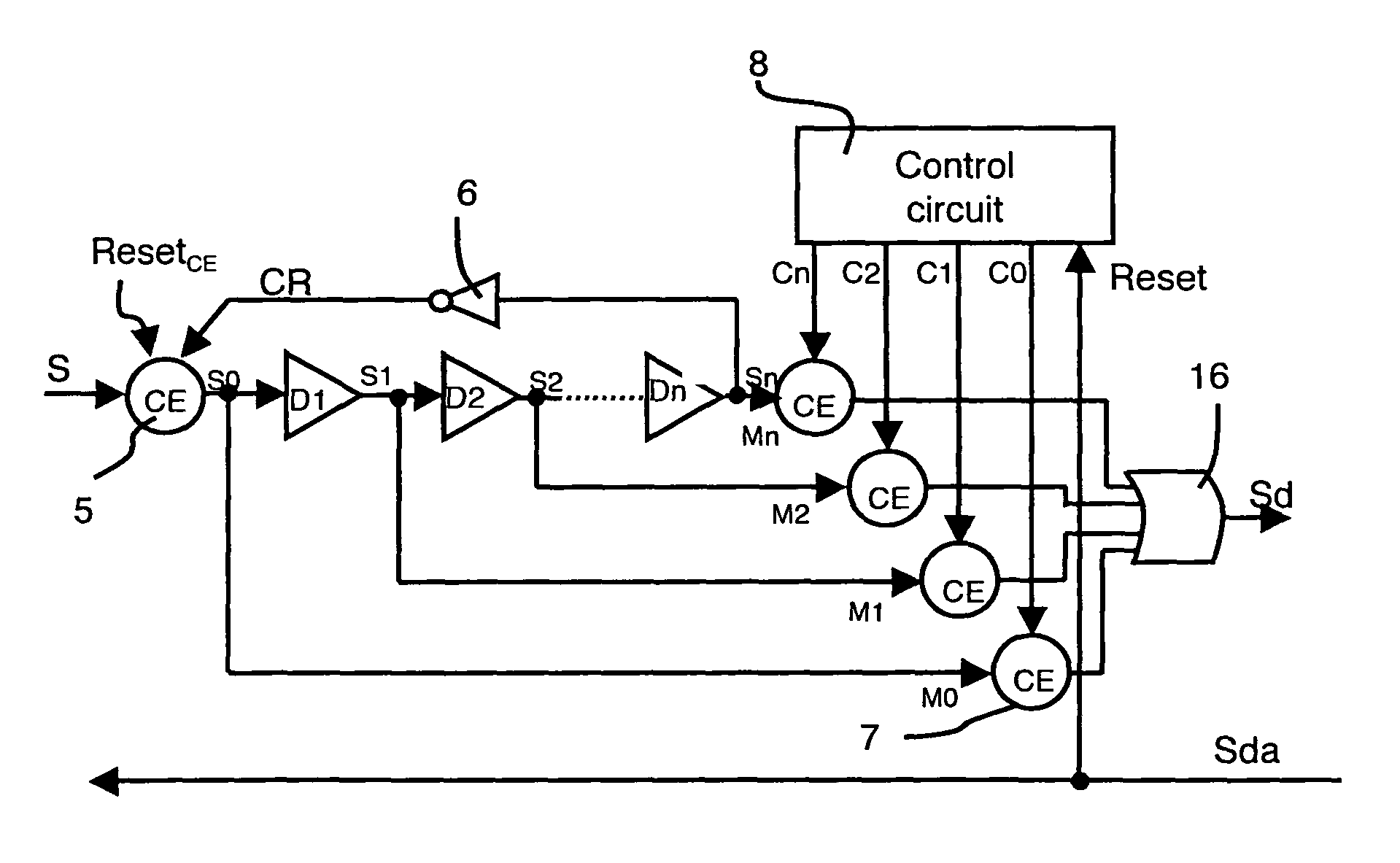 Asynchronous circuit insensitive to delays with time delay insertion circuit