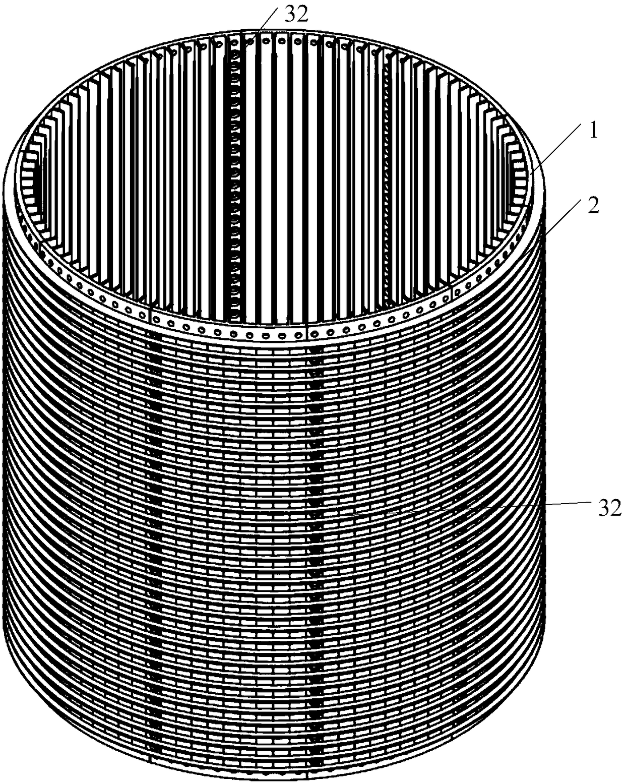 An optical fiber core butt matrix structure