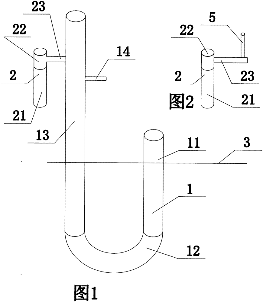 Straight-through vacuum pipe ground cold air taking device
