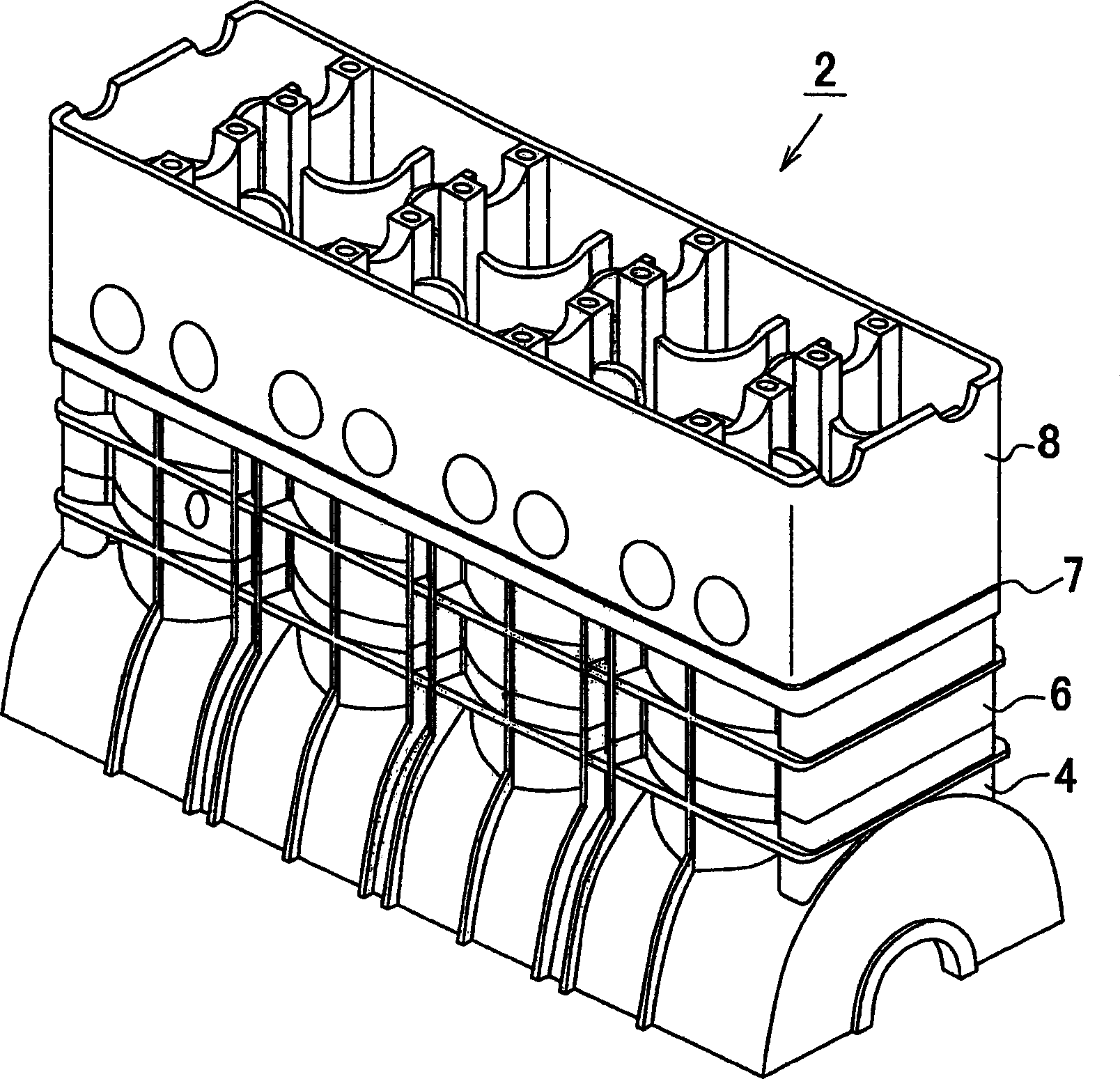 Cylinder block, cylinder head, and engine main body