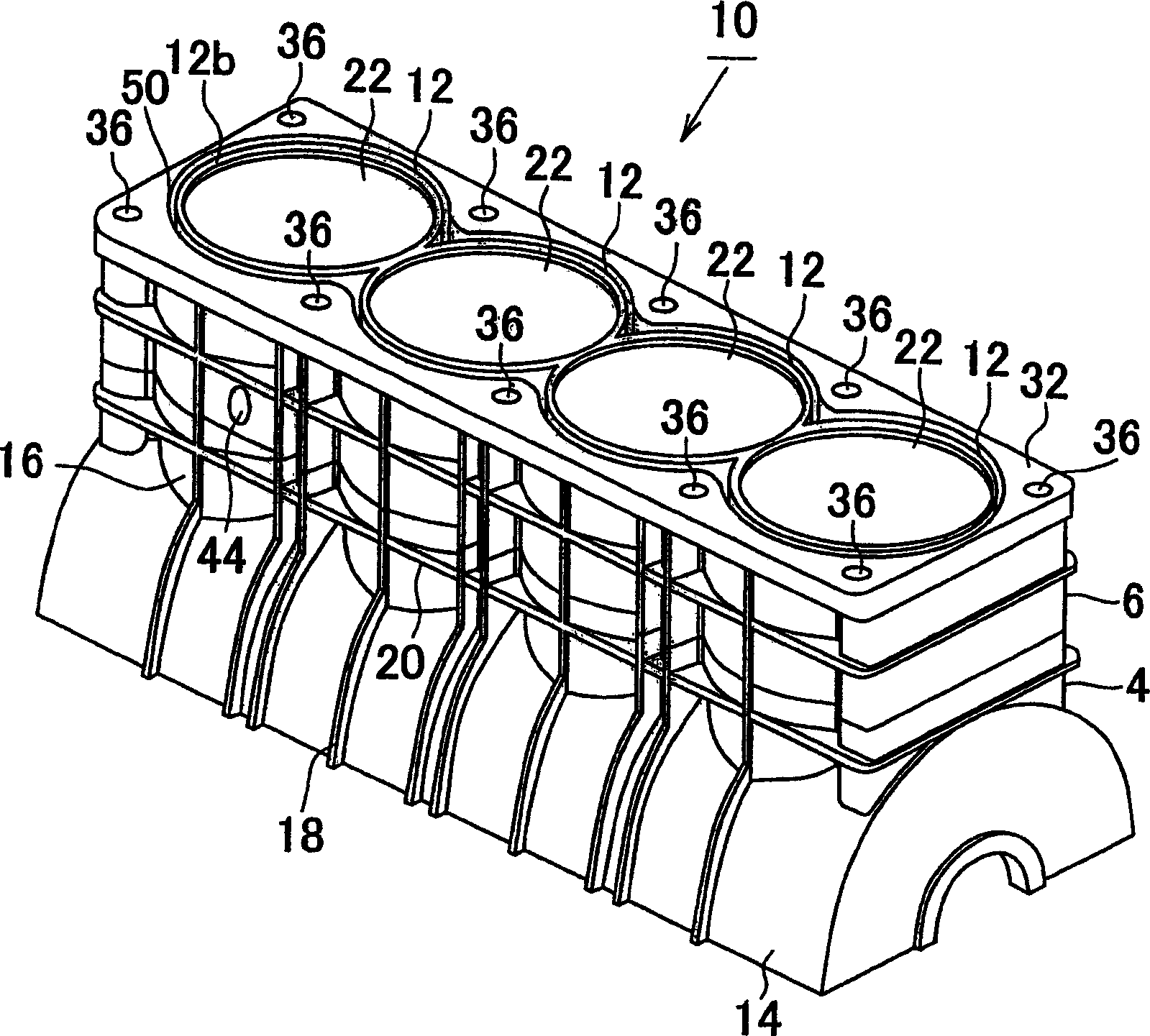 Cylinder block, cylinder head, and engine main body