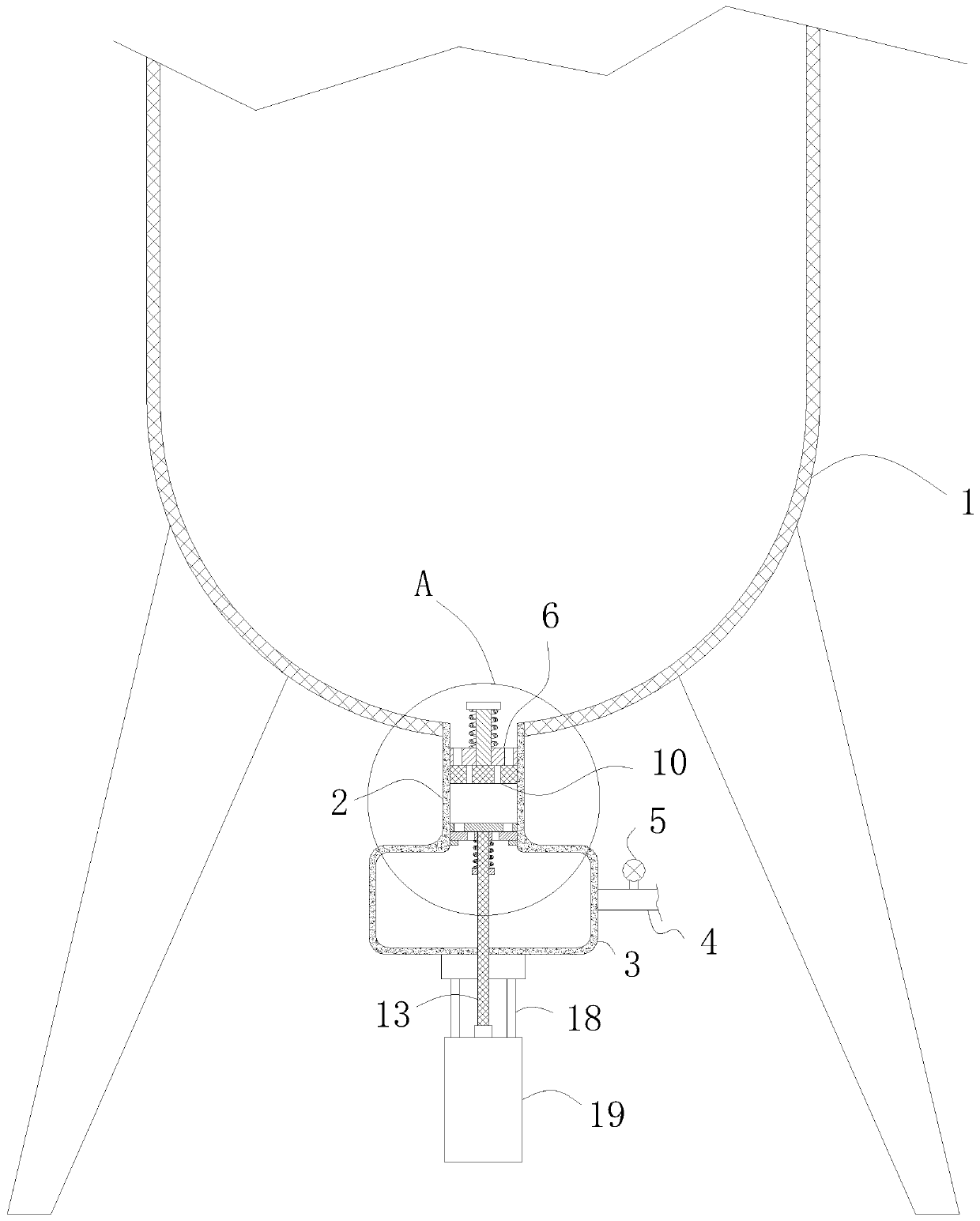 Vacuum system high-efficiency liquid discharging device