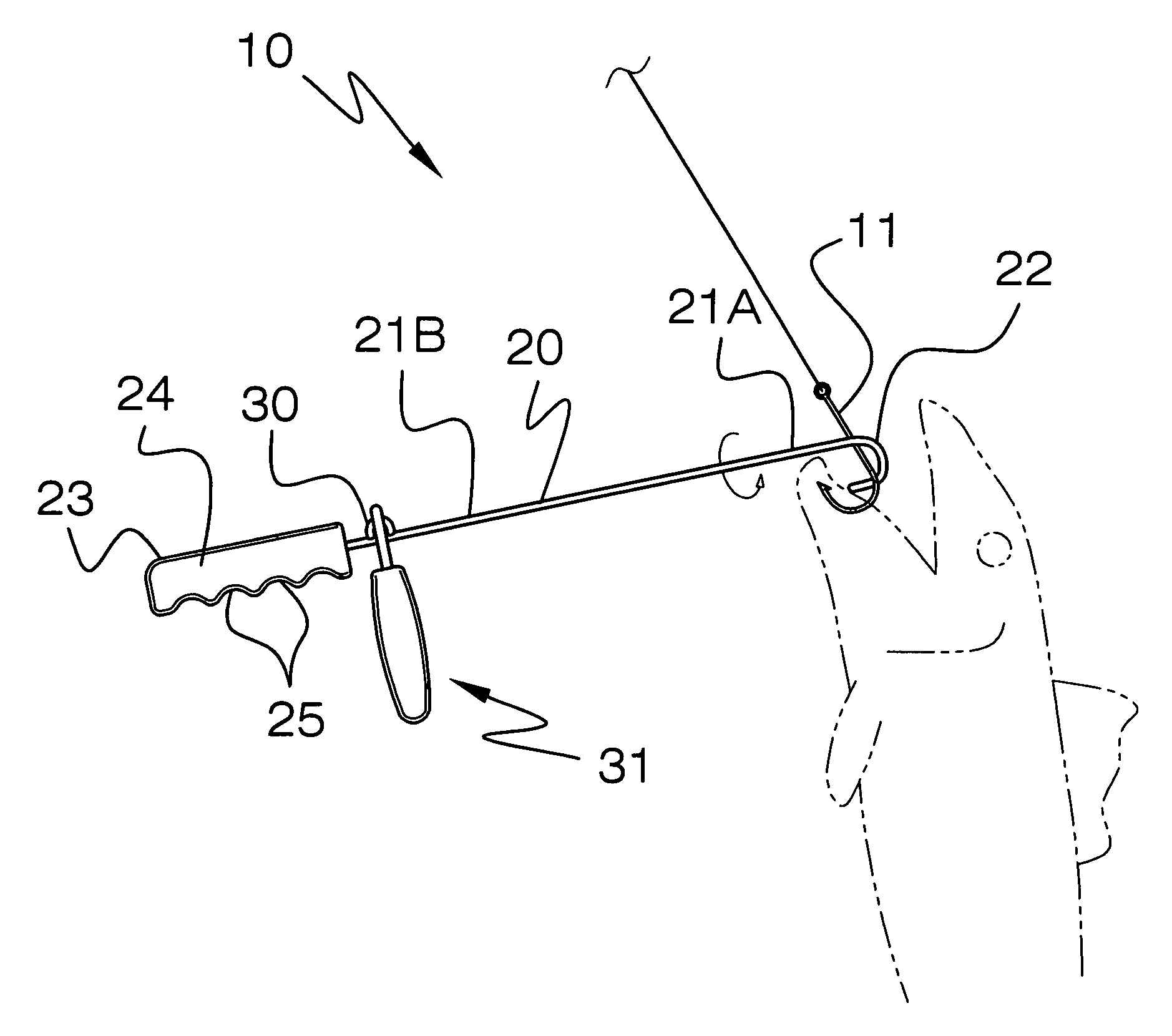 Two-handed fish hook removal apparatus