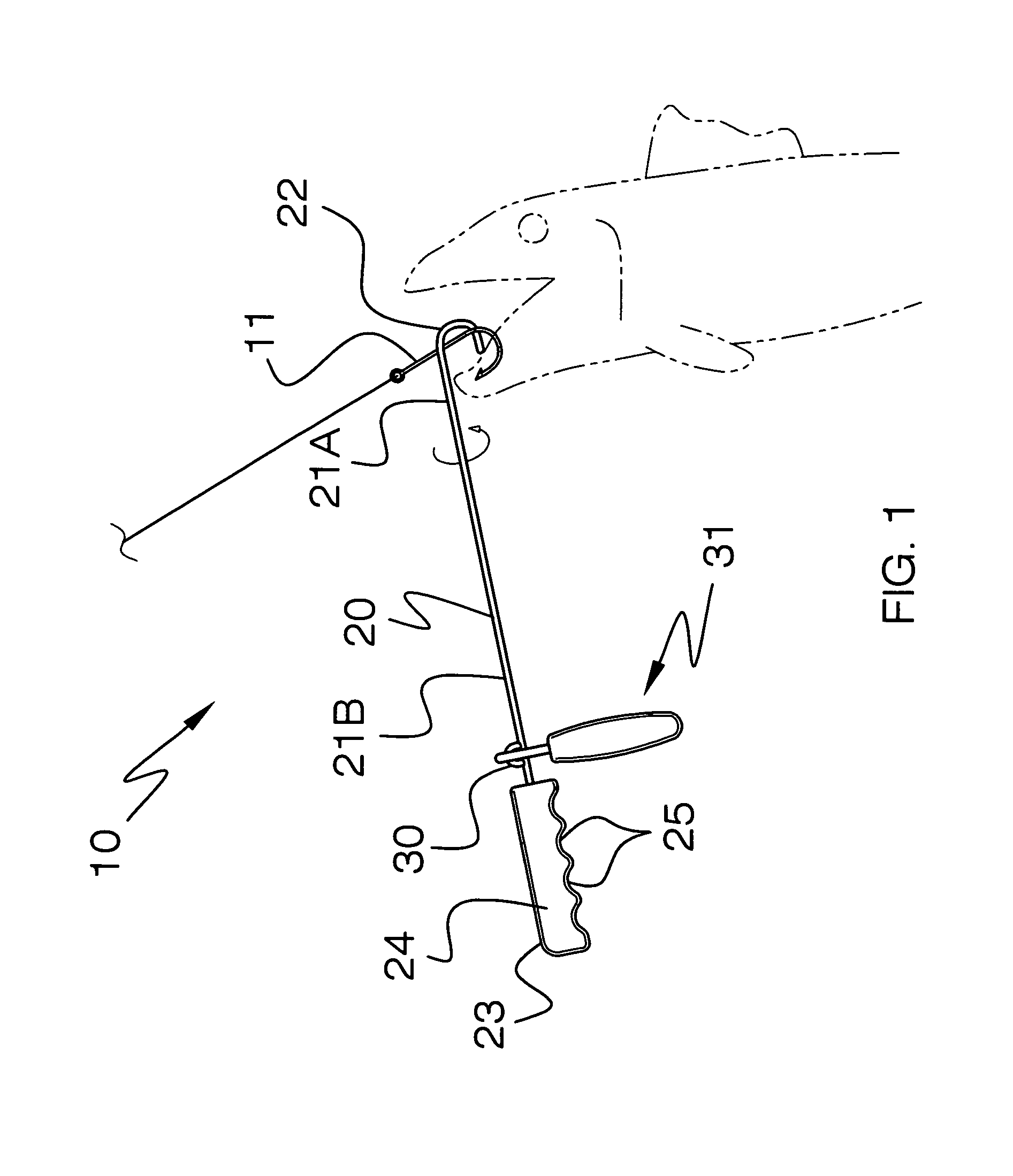 Two-handed fish hook removal apparatus
