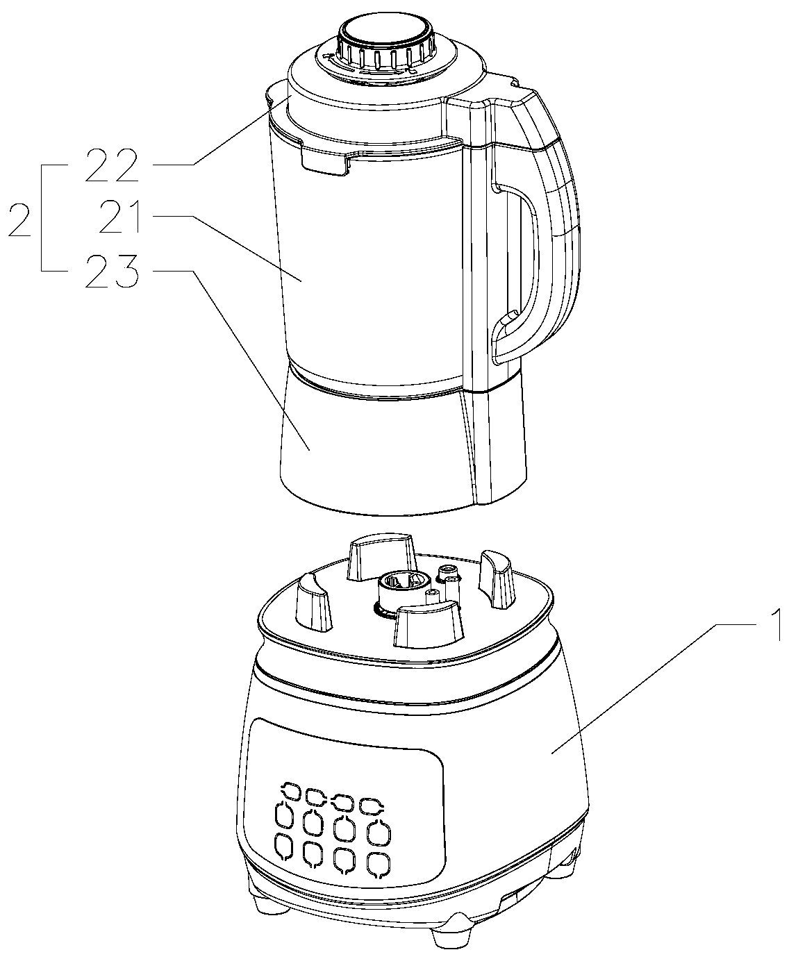 Portable food processor with high heating efficiency
