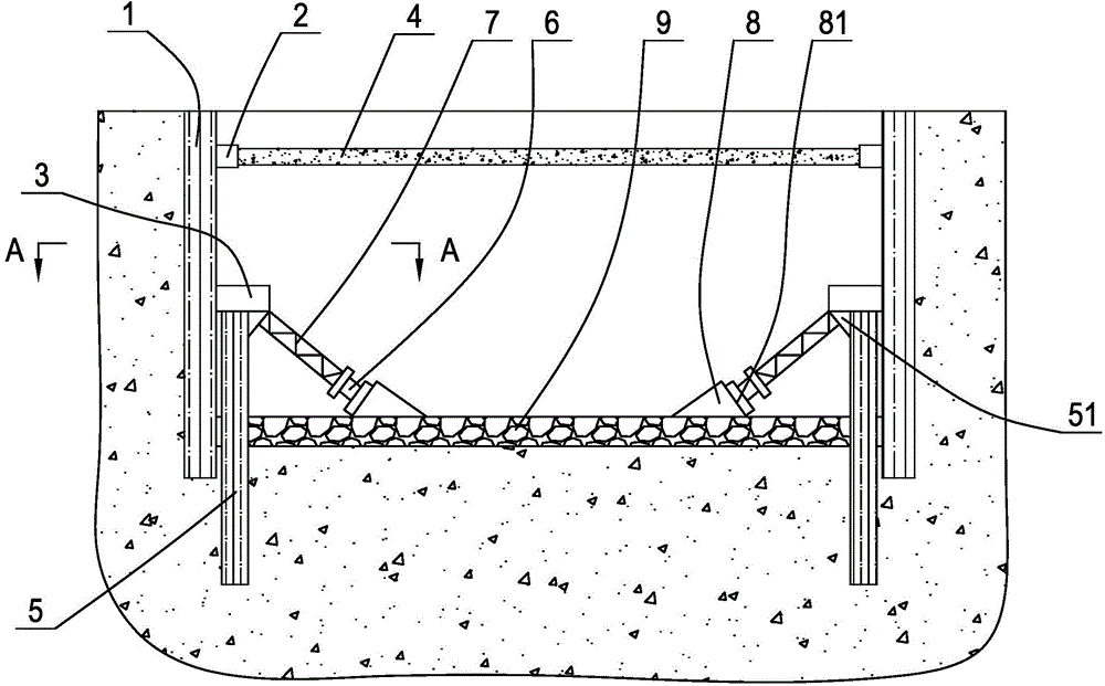 Supporting system reinforcement structure after foundation pit deepening