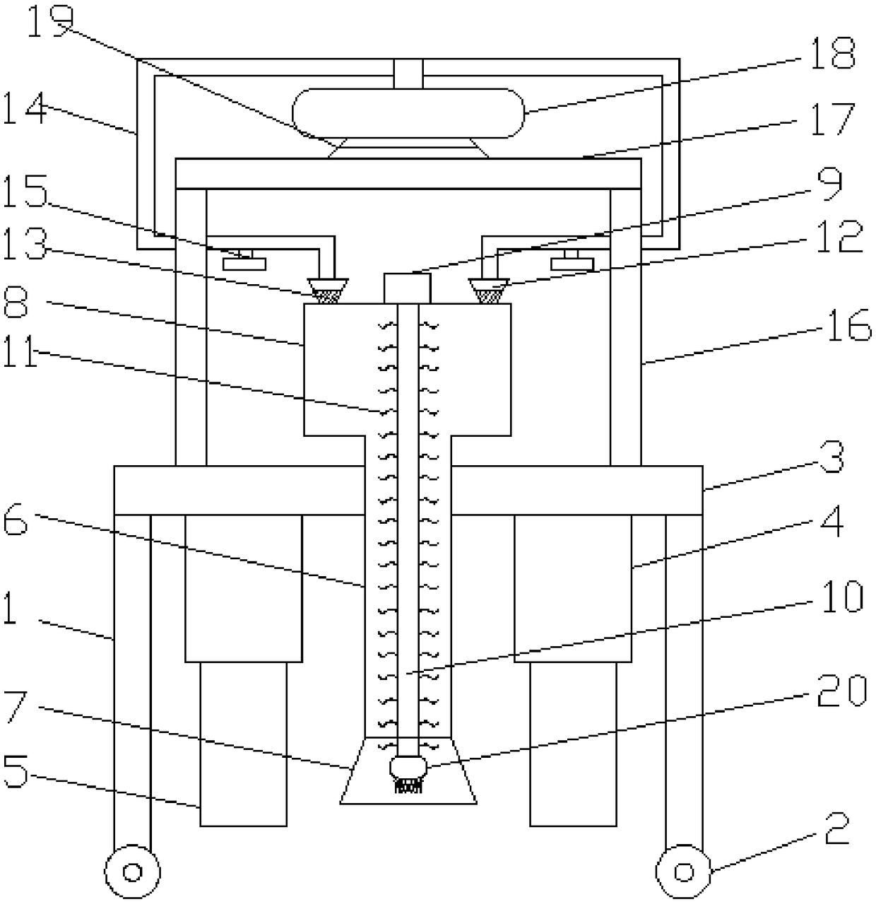 Road dust-suction cleaning device