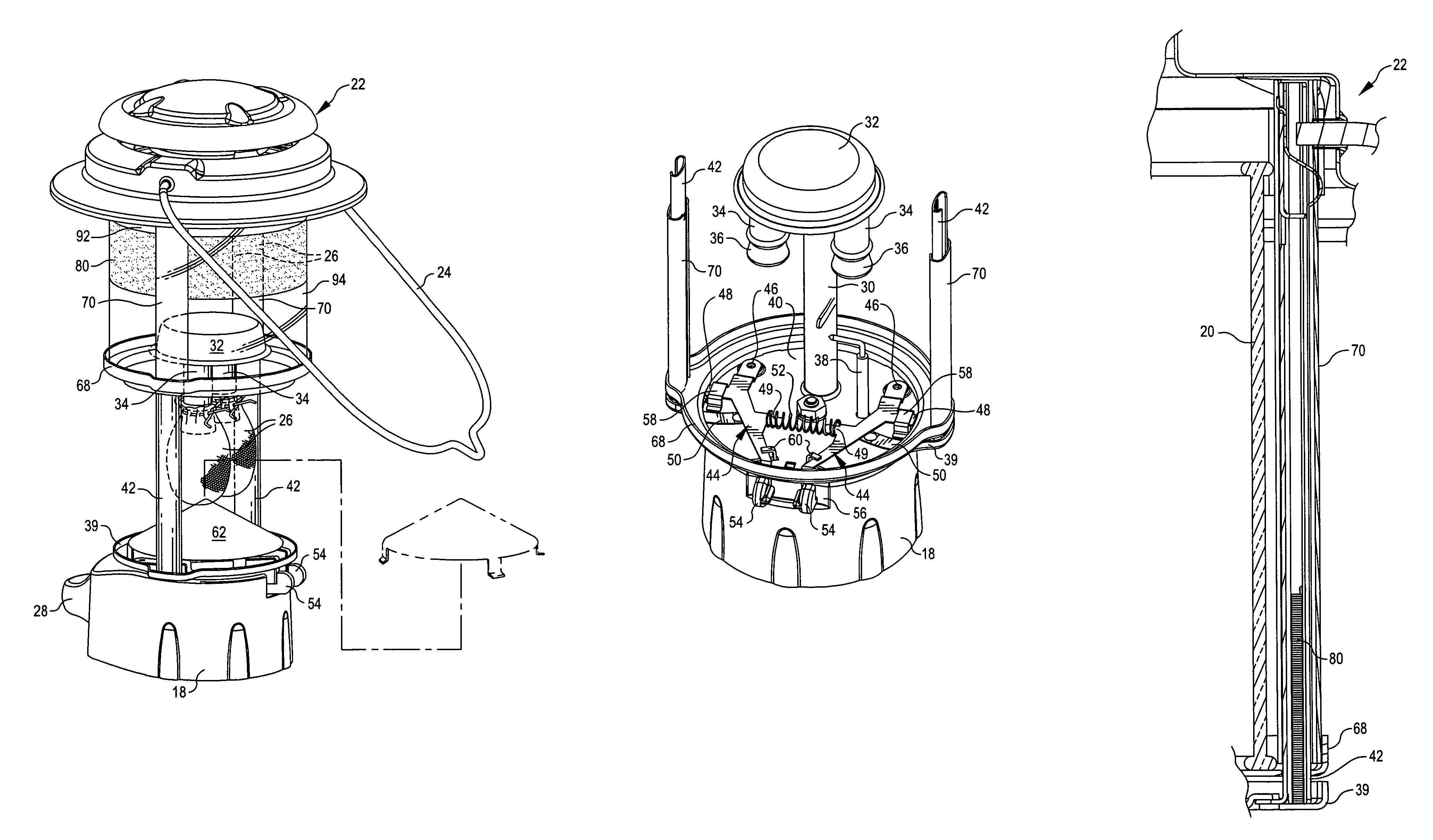 Sliding globe assembly for lantern