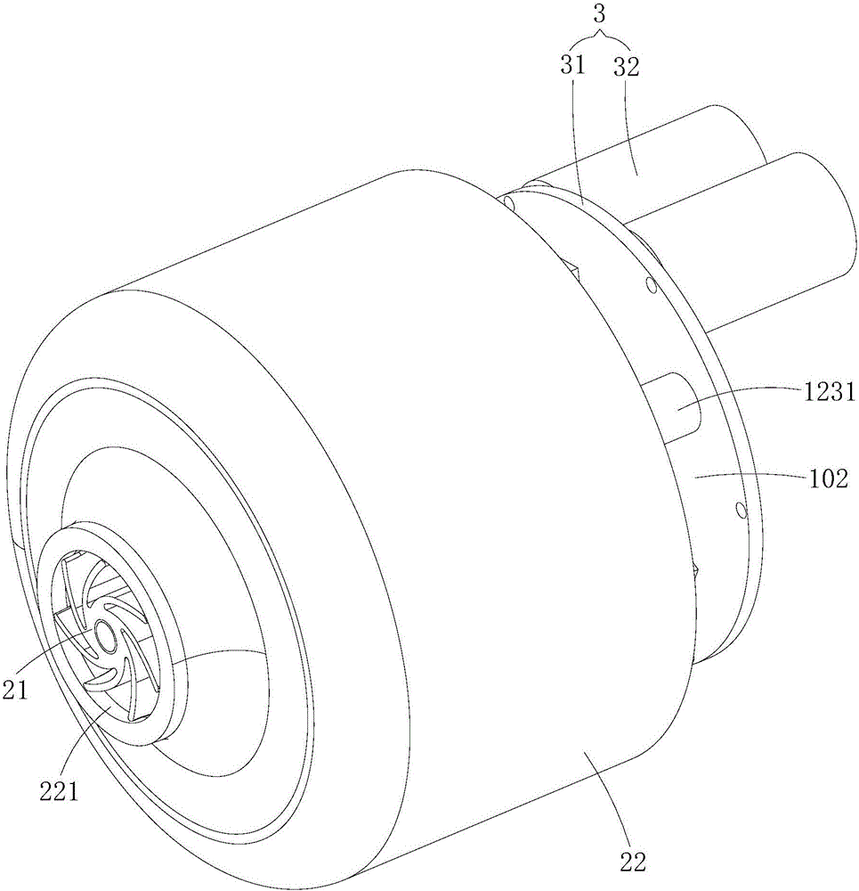 Integrated motor with impeller