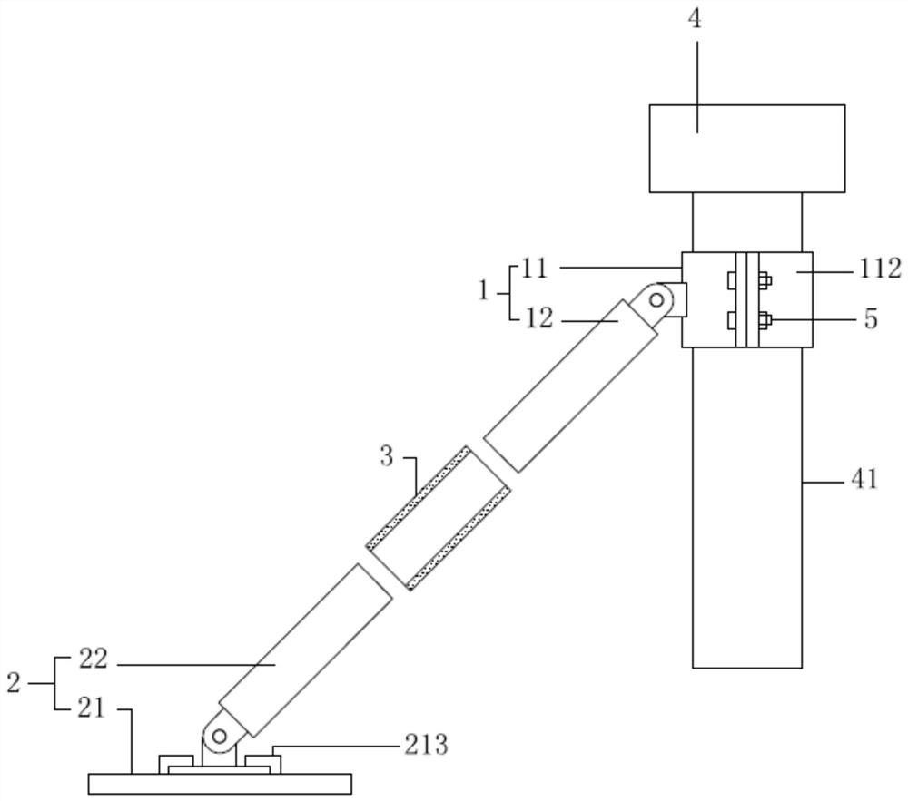 Assembly type handrail supporting rod structure