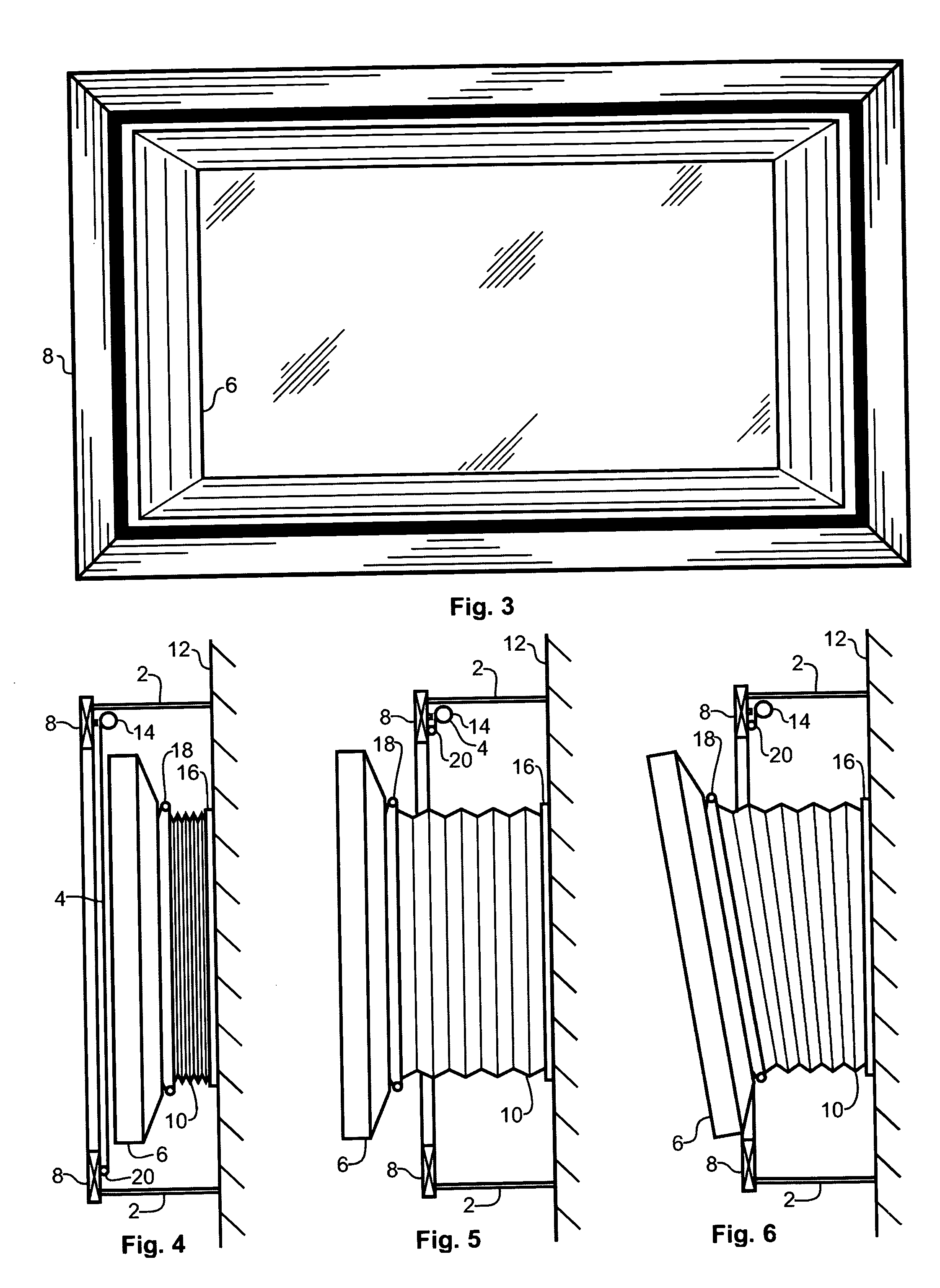 Flat panel display concealment and viewing apparatus and method