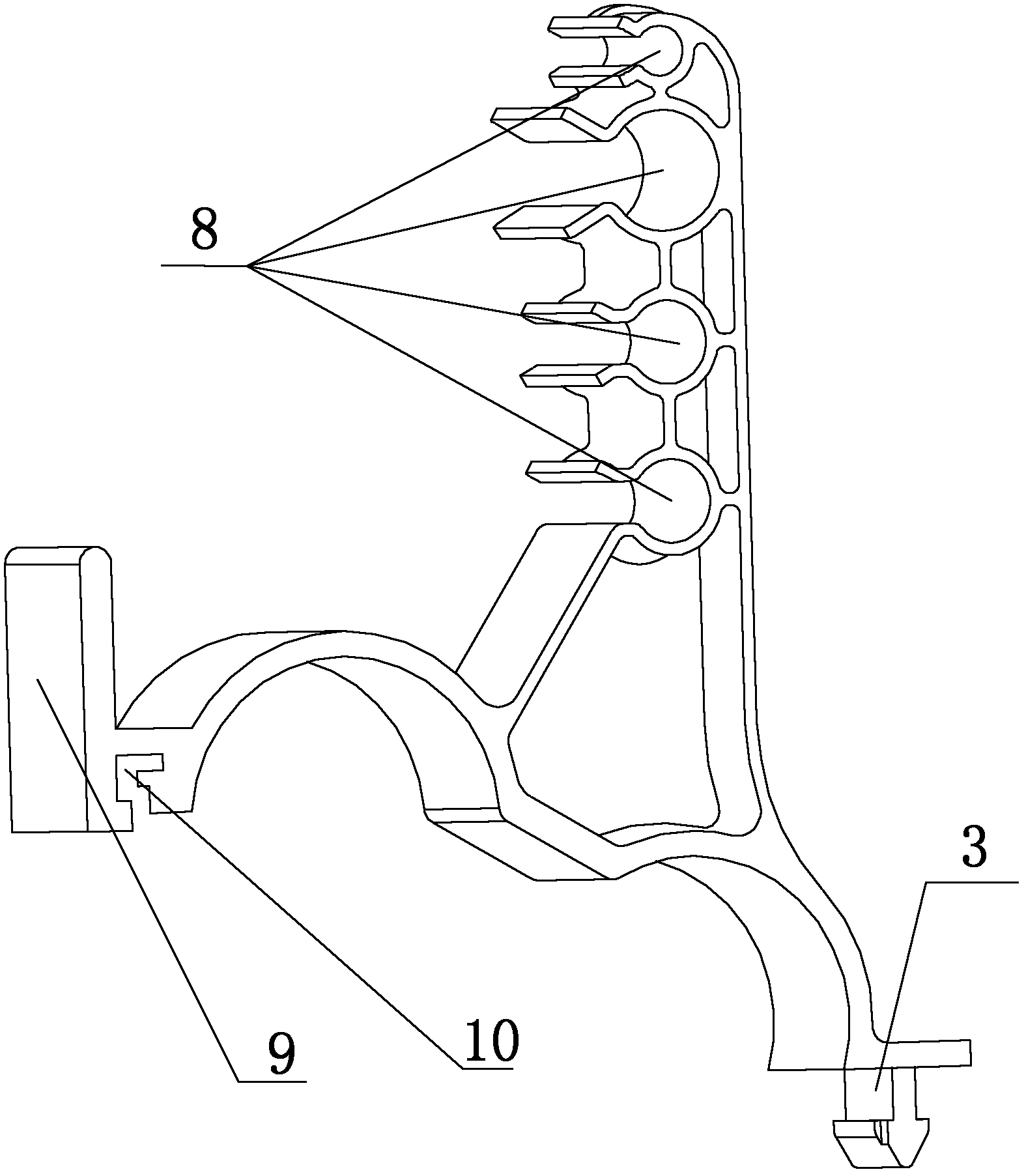 Pipe fixing device with multiple holes