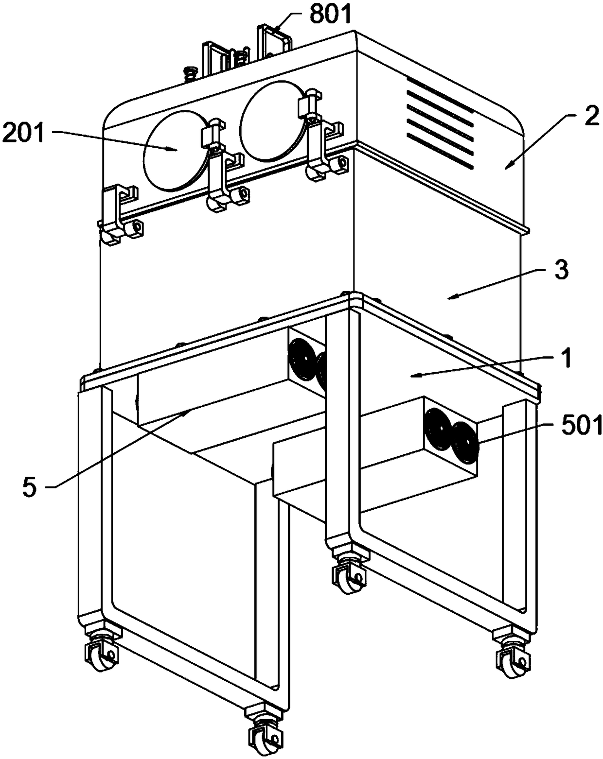 Postpartum chill prevention and warming device applied to gynecology and obstetrics