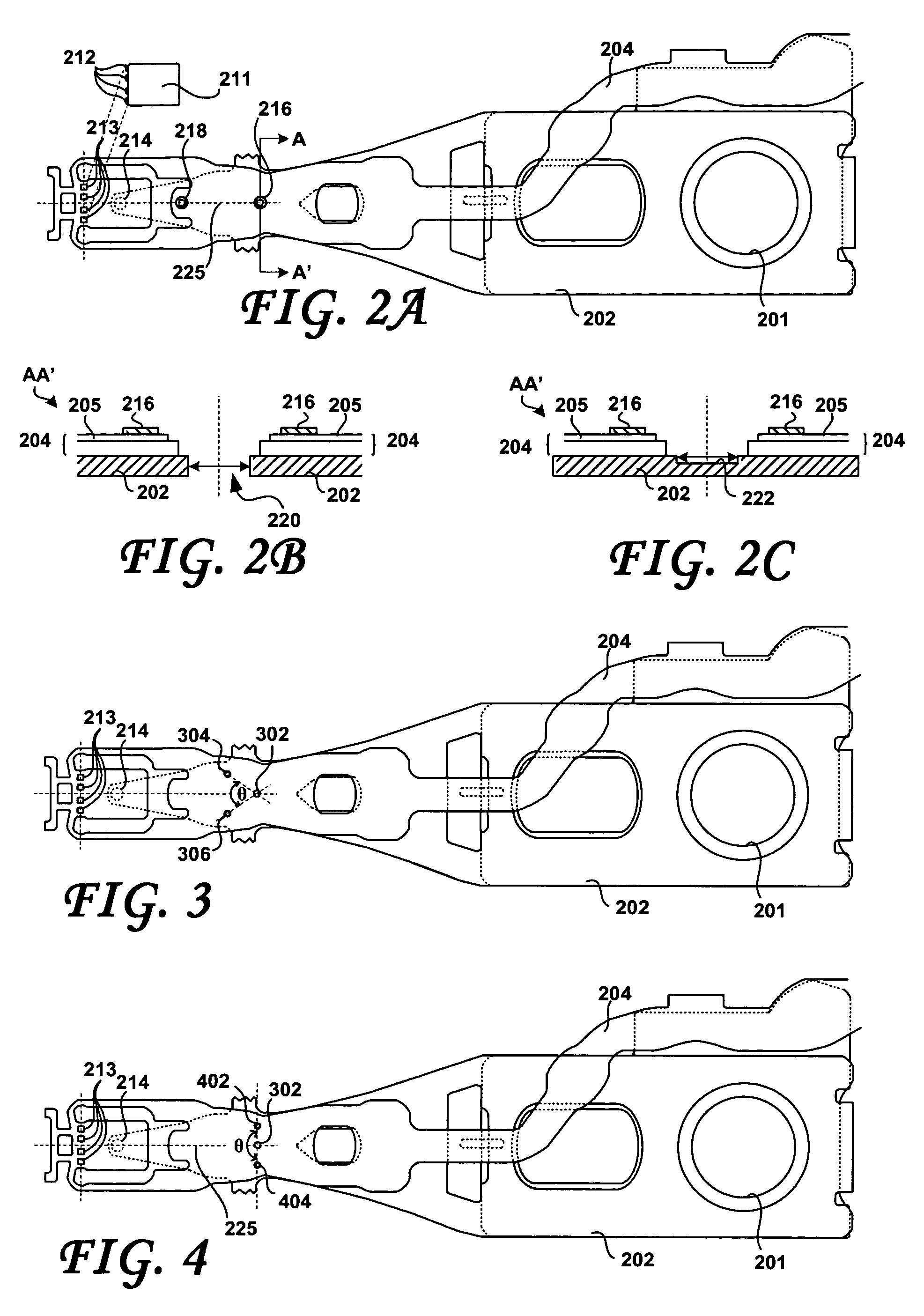 Disk drives, head stack, head gimbal and suspension assemblies having positional conductive features