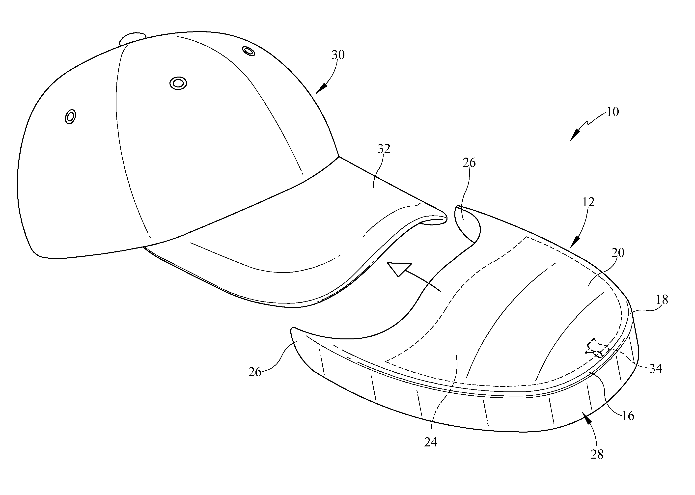Shade system attachable to a bill of a hat