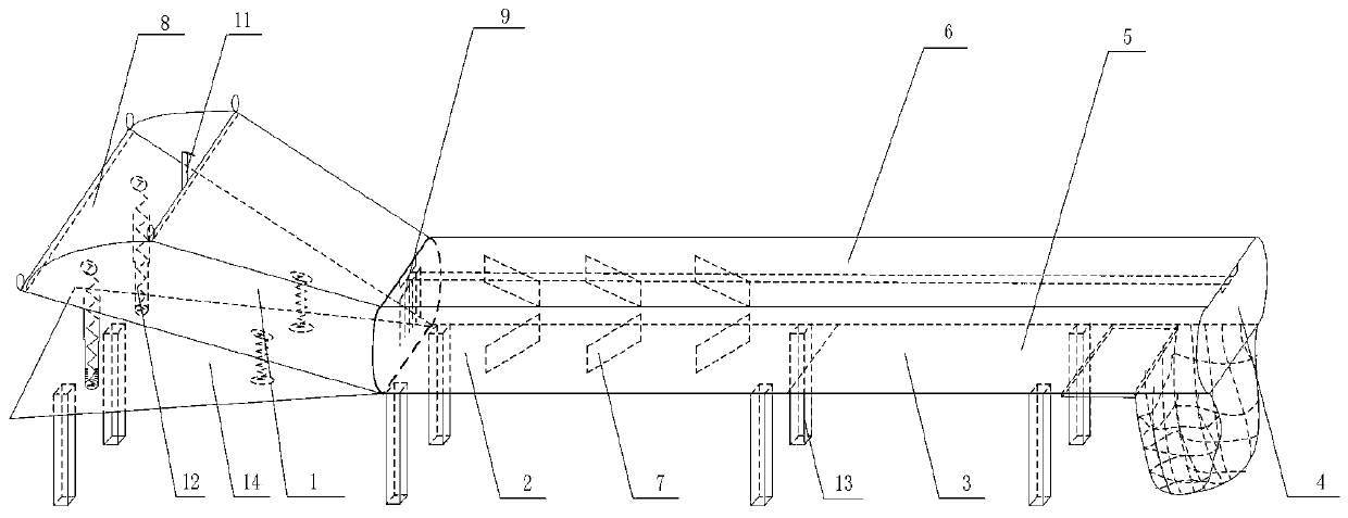 Building roof dropping cargo receiving device capable of fulfilling buffering function