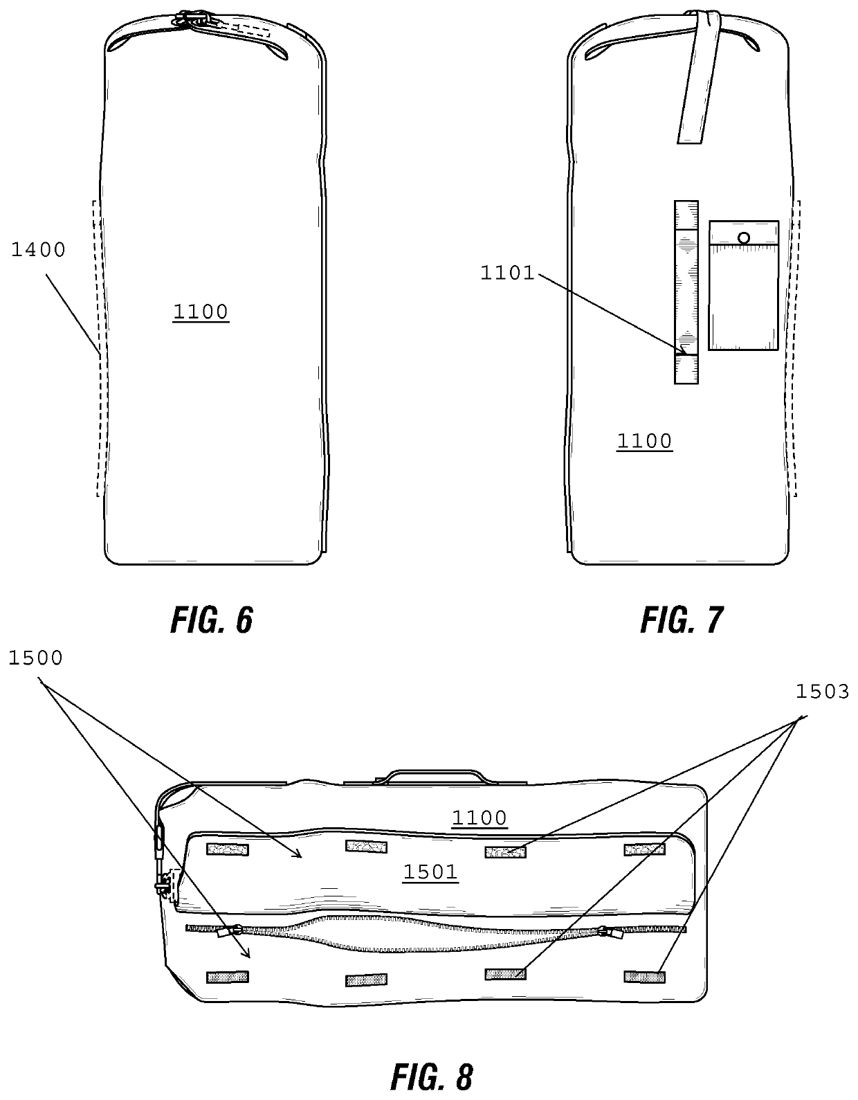 General infantry zipper bag and related methods of use