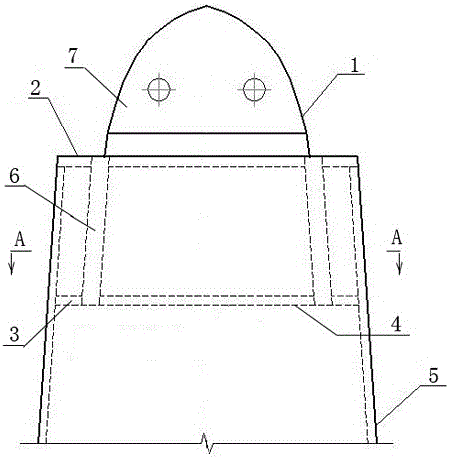 A steel pipe column column top x-shaped pin shaft support node