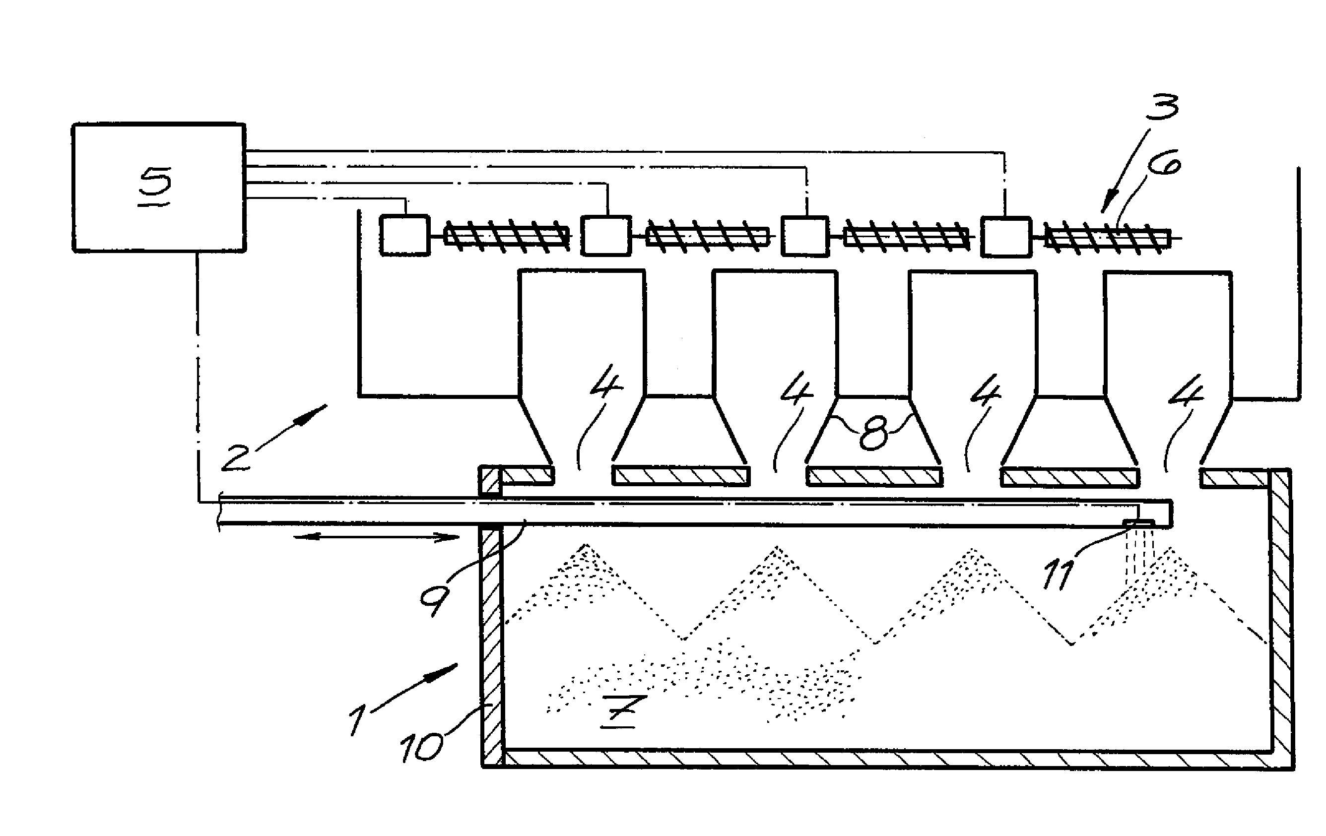 Leveling apparatus for and method of filling an oven chamber of a coke-oven battery