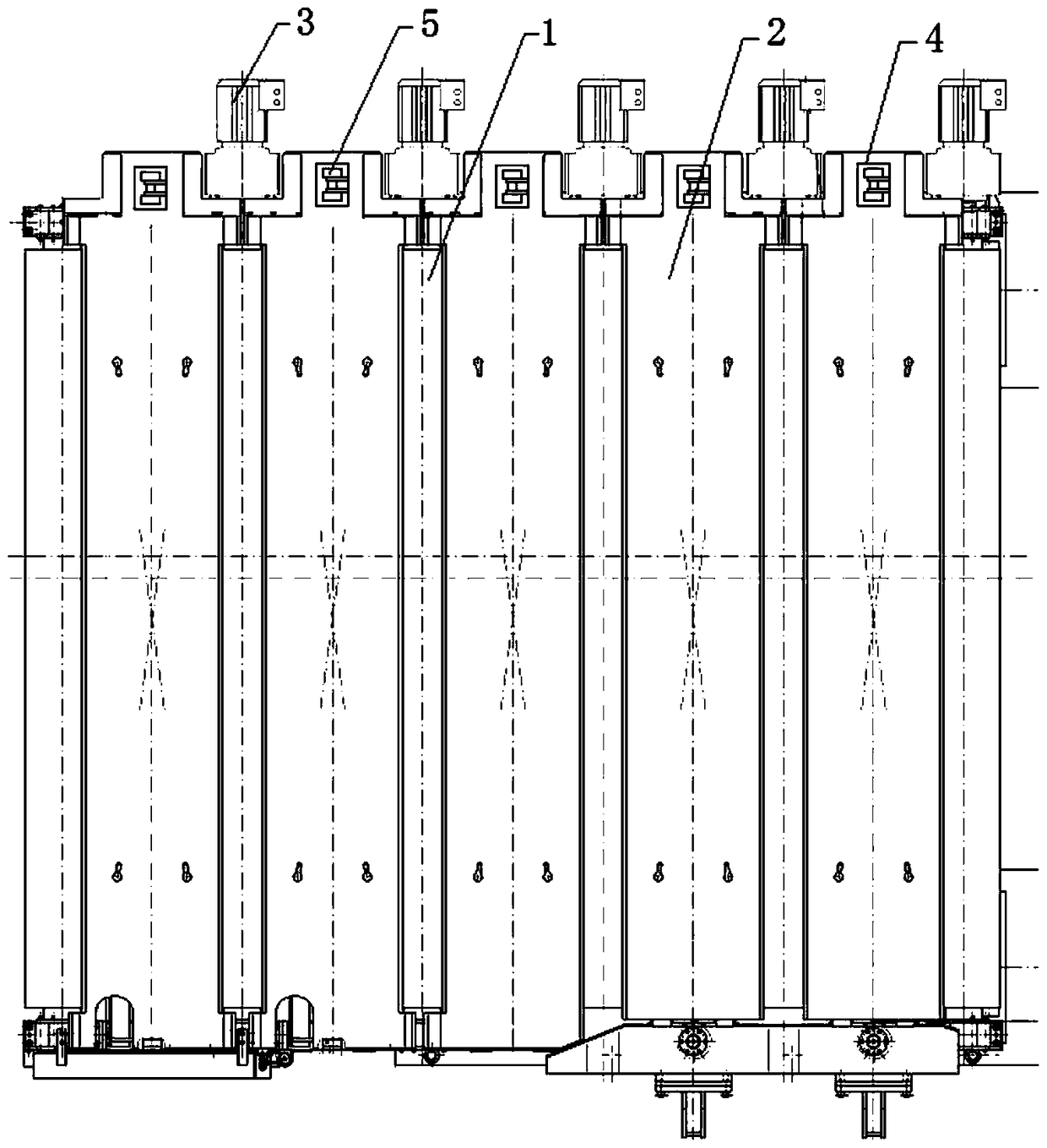 A method to ensure that the deformed steel plate smoothly passes through the swinging roller table of the cutting head shear