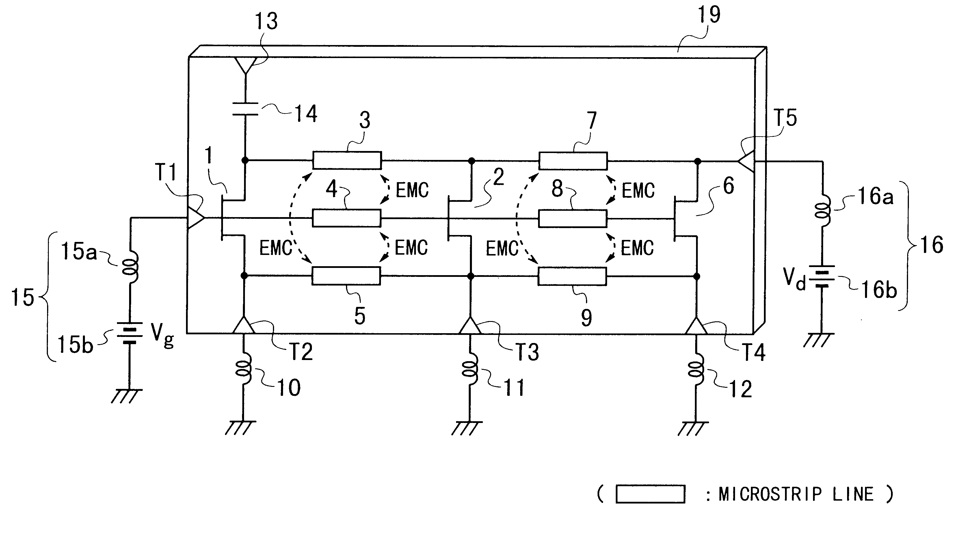 High-frequency oscillator using FETs and transmission lines
