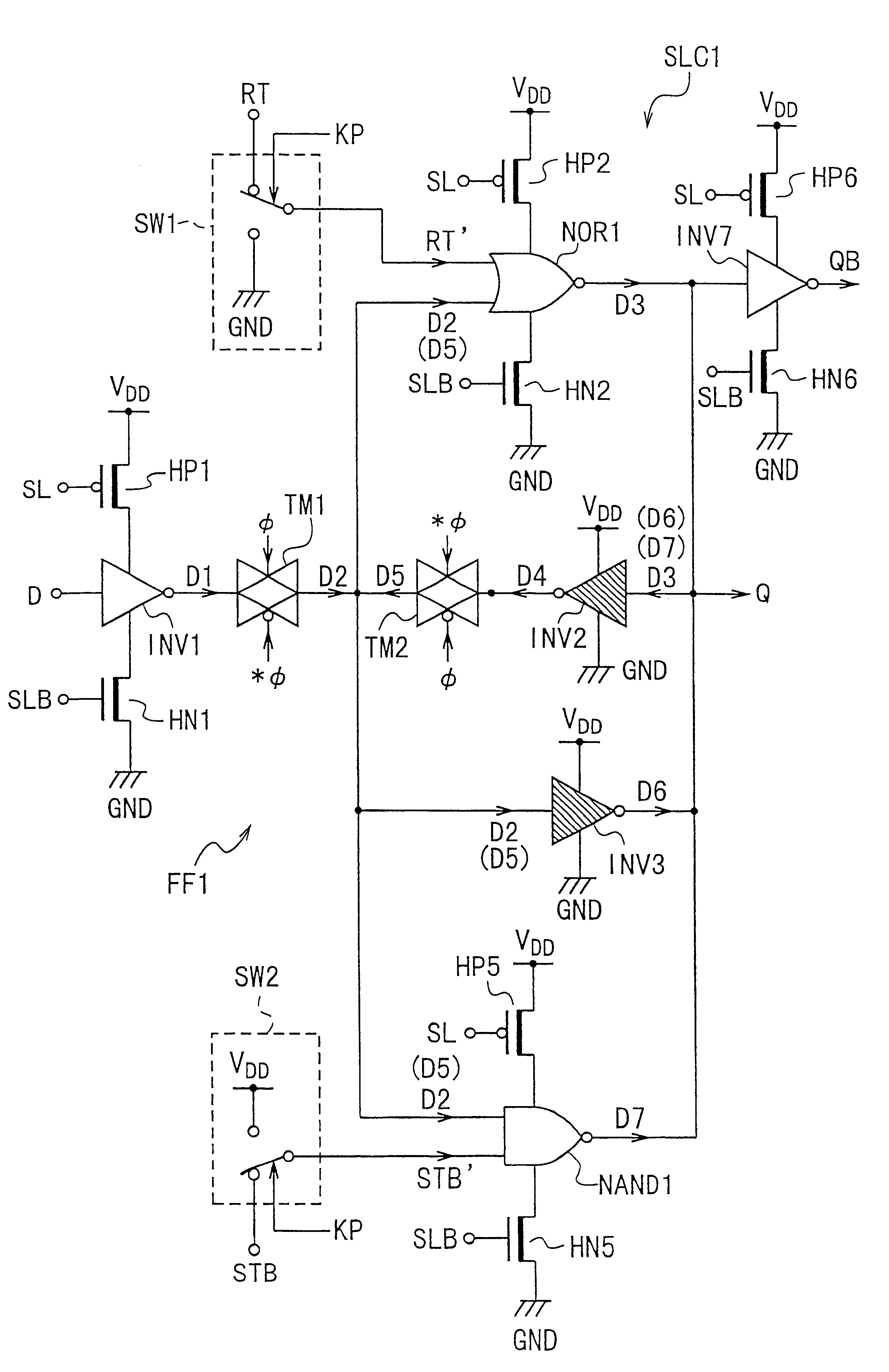 Sequential logic circuit with active and sleep modes