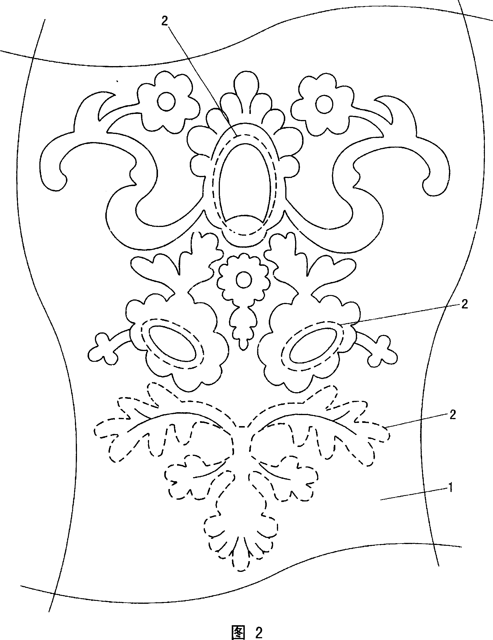 Processing method for carving hollow applique/embroider in textile