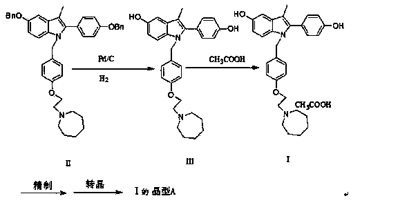 Preparation method of bazedoxifene acetate crystal form A