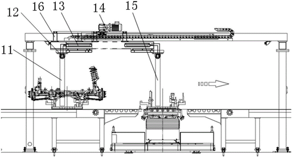 Automatic pallet transfer device and conveying system
