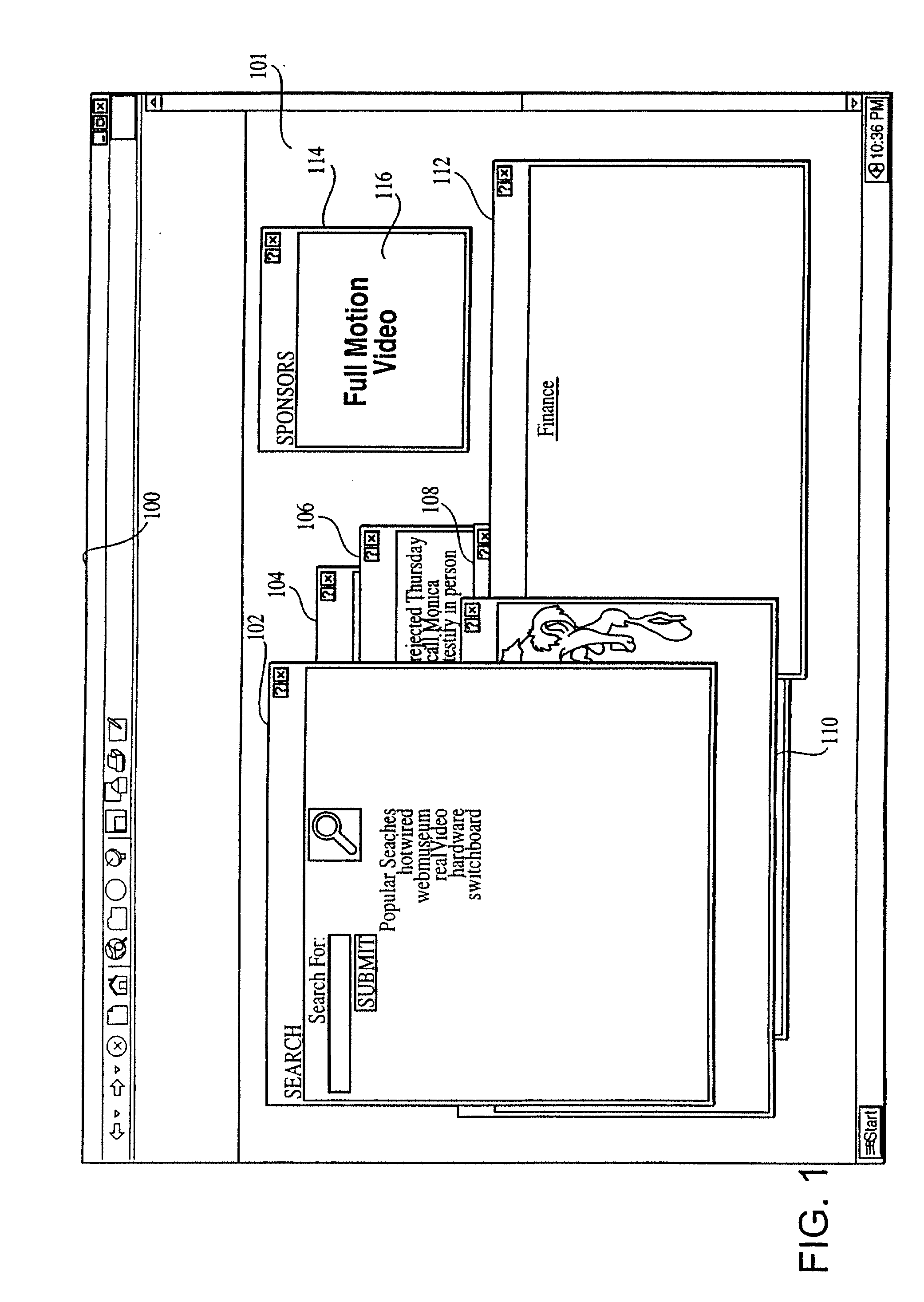 System and Method for Providing a Dynamic Advertising Content Window within a Windows Based Content Mainfestation Environment Provided in a Browser
