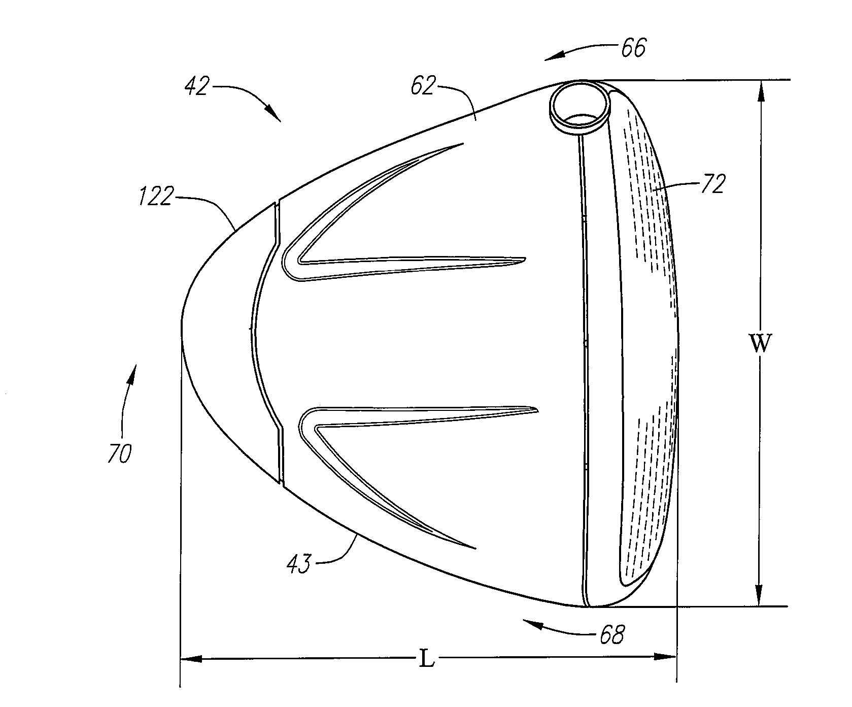 Golf club head with high moment of inertia