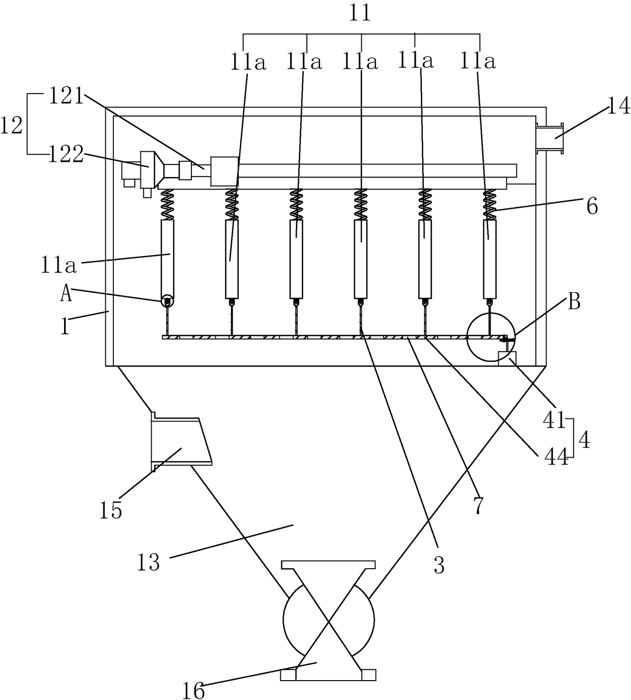 Vibration device for bag-type dust collector