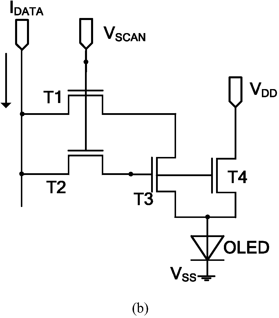 OLED data driving circuit, active TFT OLED panel based on OLED data driving circuit and driving method of active TFT OLED panel based on OLED data driving circuit
