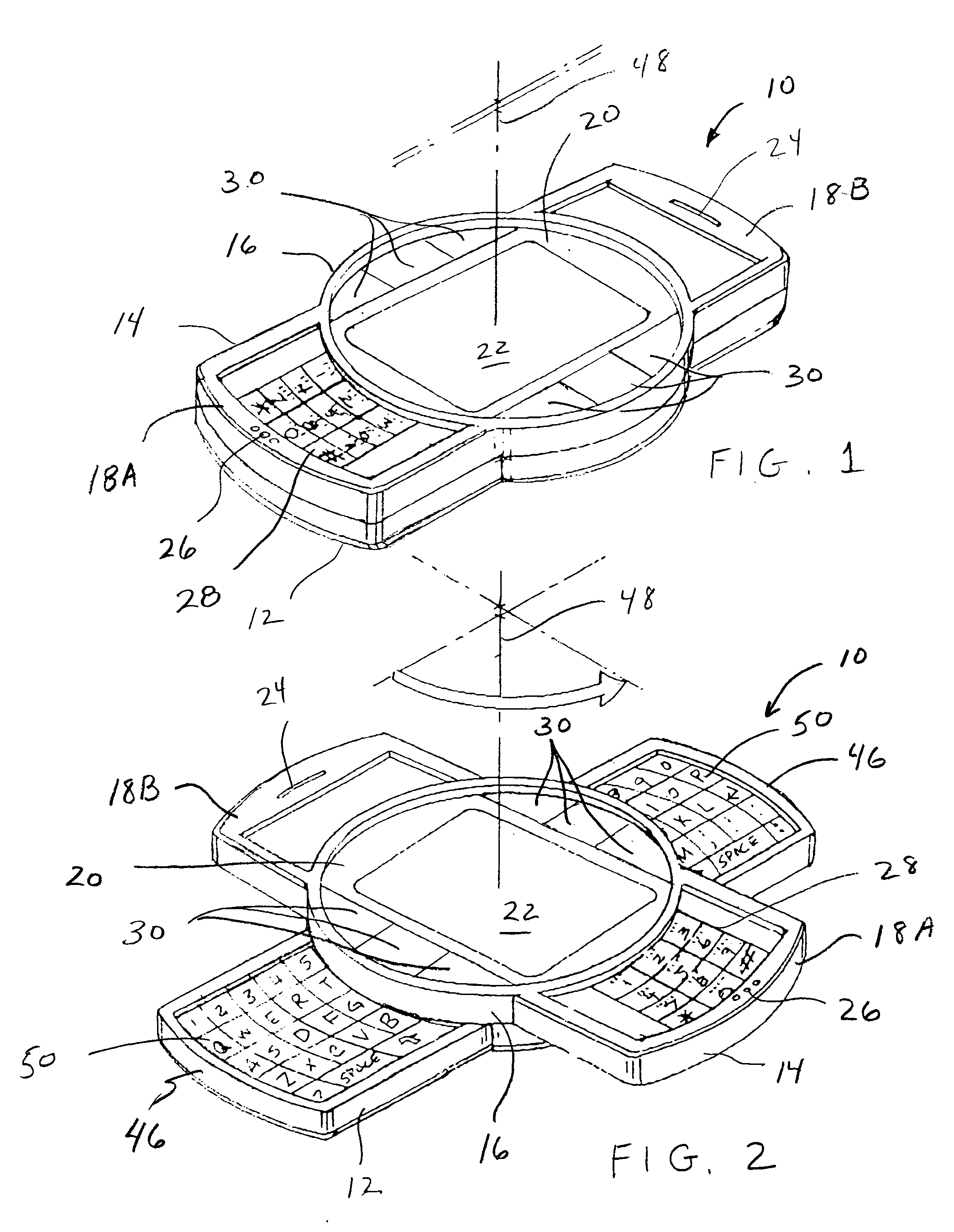Movable functional elements for mobile communication device