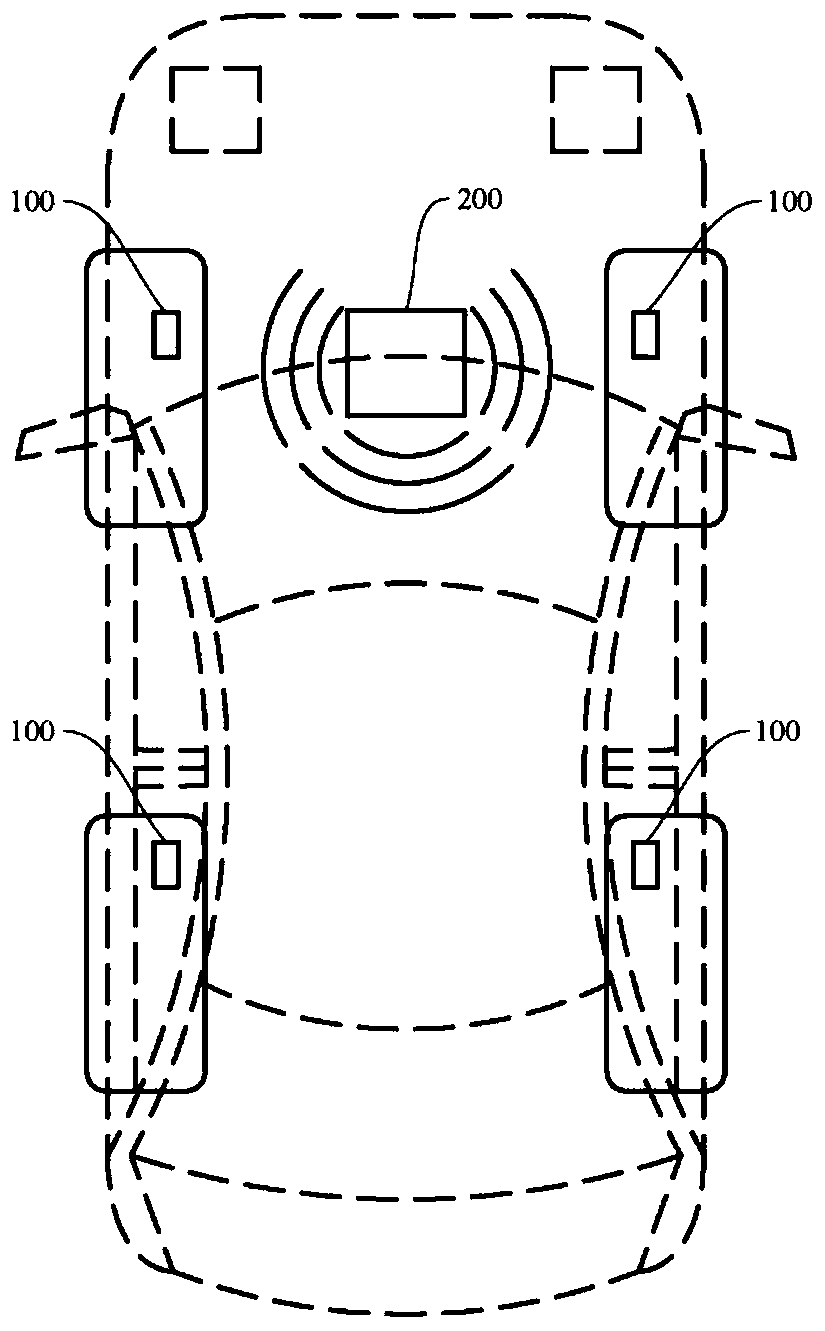 Device and method for detecting thickness of tire skin by using sound, and readable recording medium