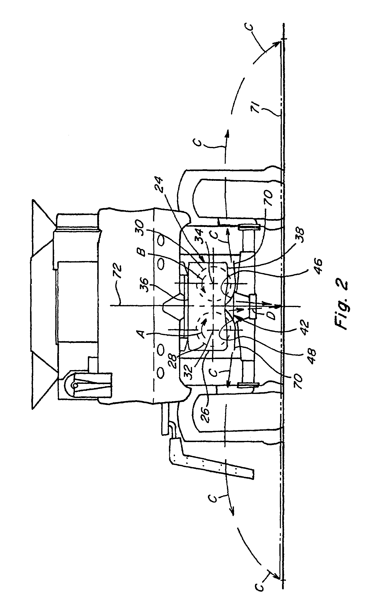 Flow distributor apparatus for controlling spread width of a straw spreader