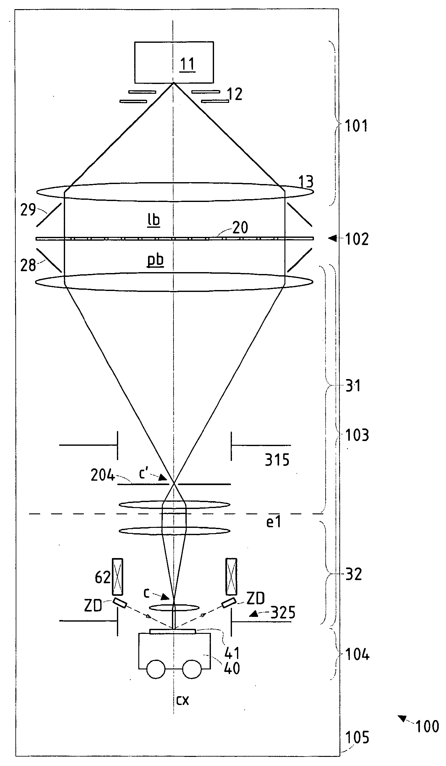 Particle-optical projection system