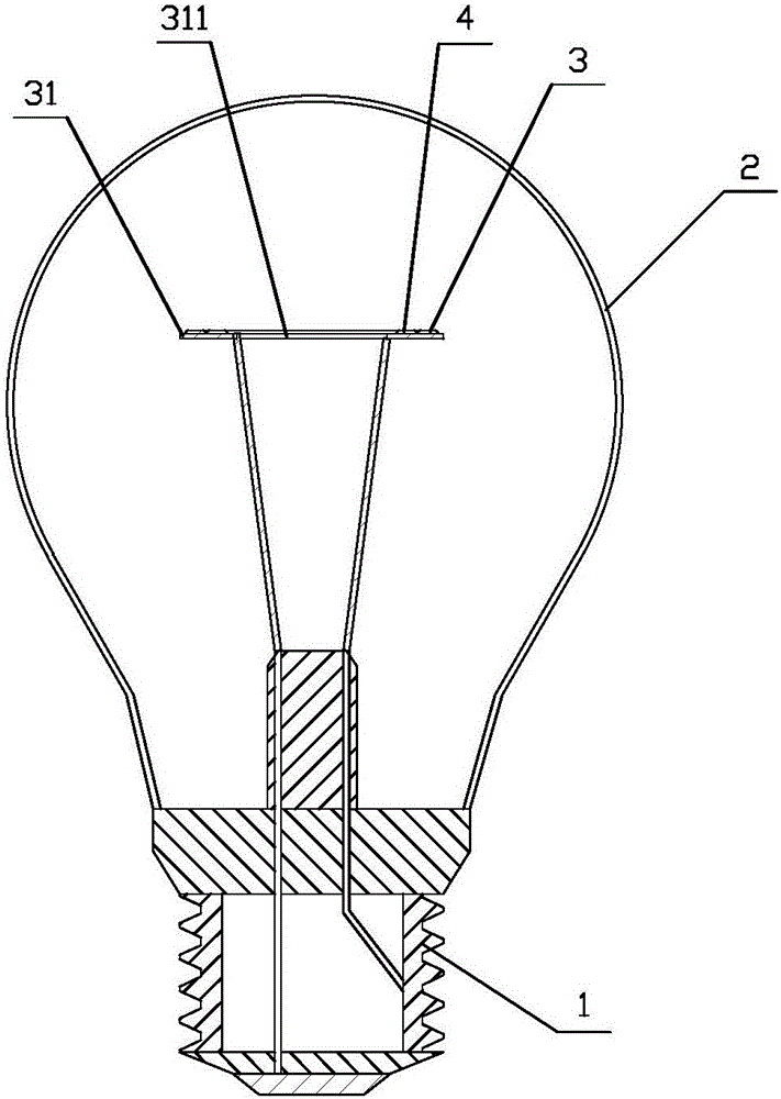 Color-temperature-adjustable LED bulb lamp