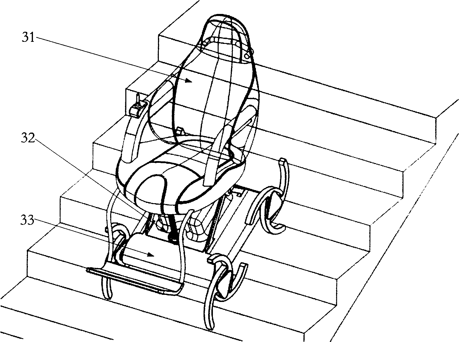 Wheelchair capable of climbing stairs