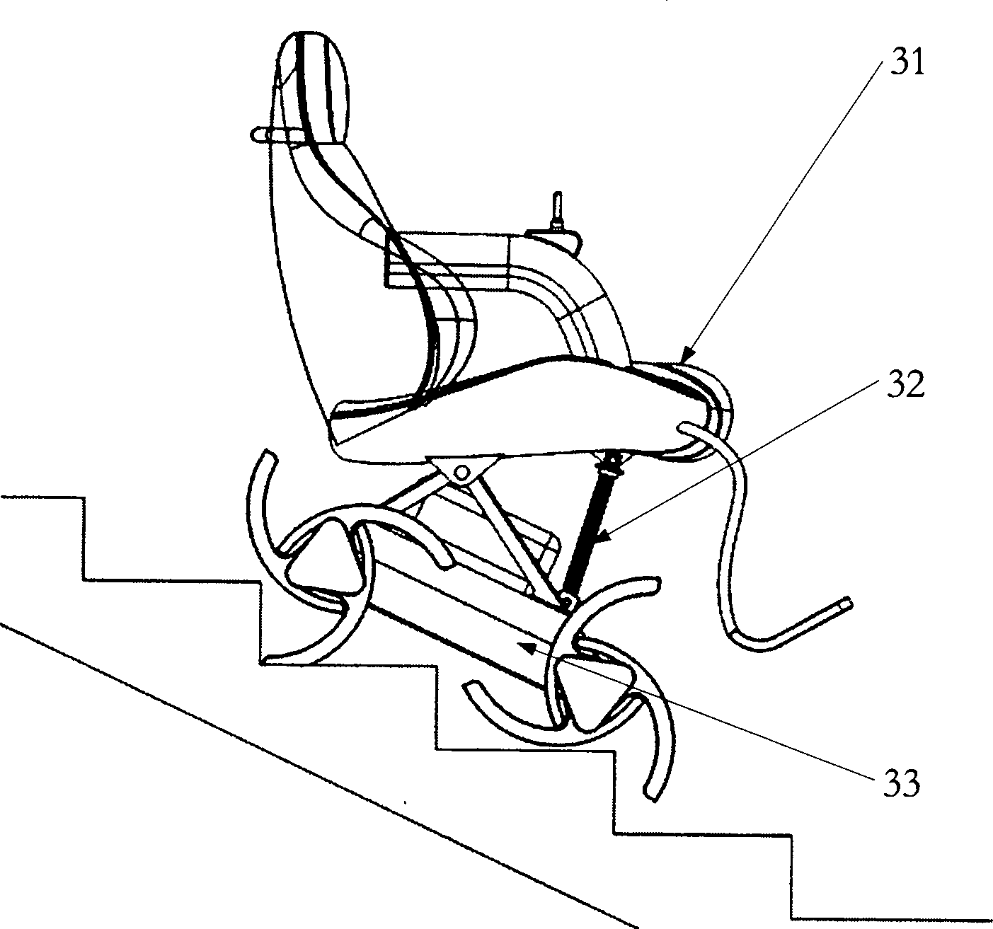 Wheelchair capable of climbing stairs