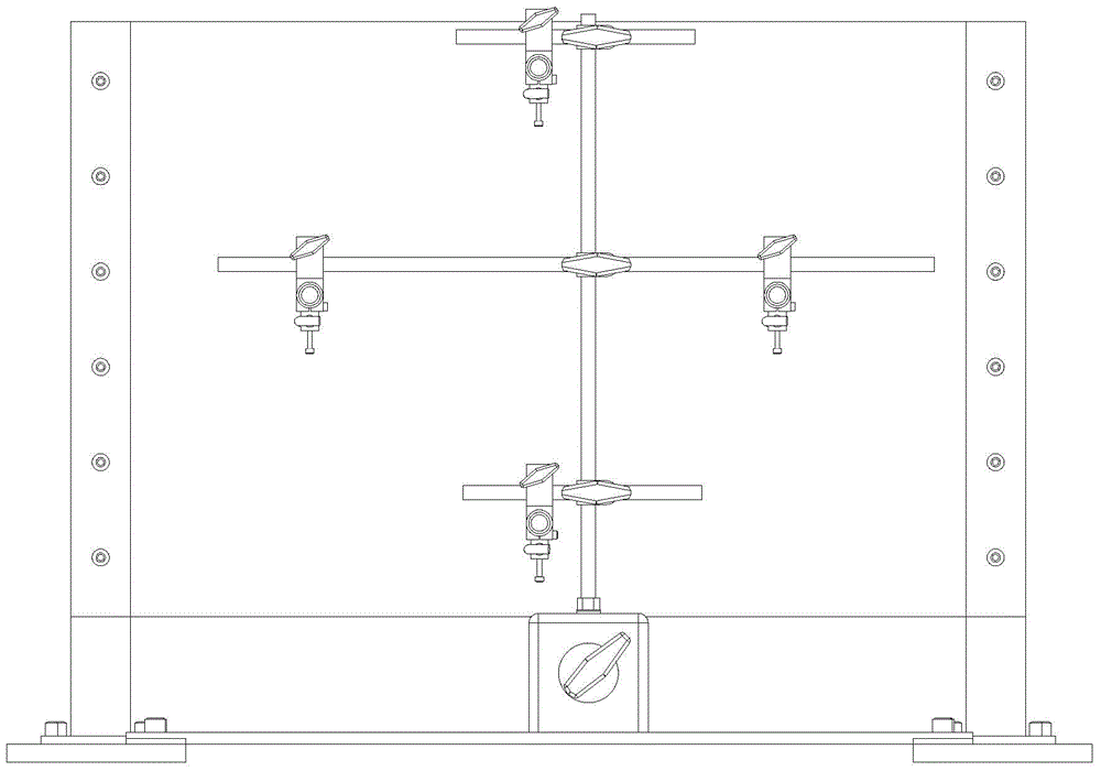 Vibration detection device and method for fixed support plate at both ends based on optical fiber displacement measuring instrument