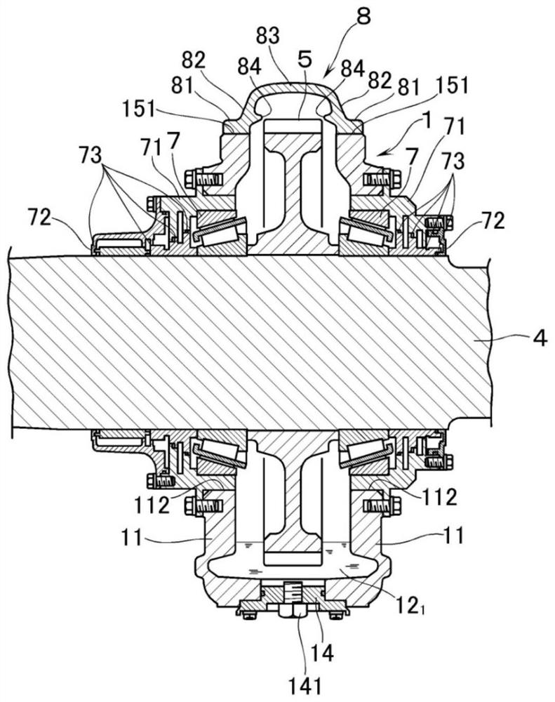 Gear device for railway vehicle