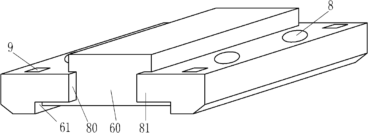 Slab end isolation mounting device for floating track bed