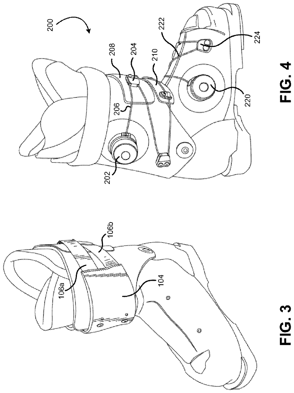 Reel based closure devices for tightening a ski boot